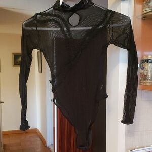 ITALIAN Cosabella Sheer Black Lace Bodysuit